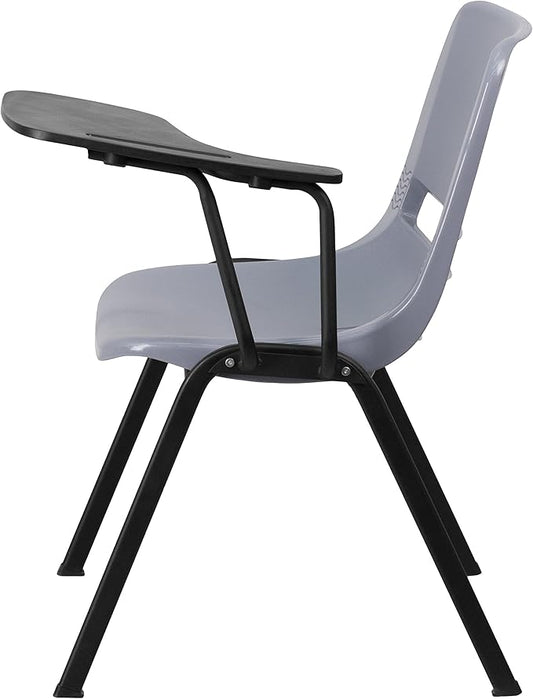 Flash Furniture HERCULES 5 Pack Gray Ergonomic Shell Chair with Left Handed Flip-Up Tablet Arm