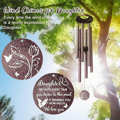 Gifts for Daughter, 25''Wind Chimes, Birthday Gifts for Daughter Adult,Unique Gift for Grown Daughters,Thanksgiving,Christmas Day Gift Ideas for Love Rreminder.