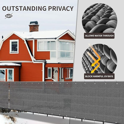 LOVE STORY Custom Size 2'6''x31' Dark Grey Balcony Privacy Screen,UV Block Privacy Fence Screen,90% Shield for Outdoor Pool Garden Apartment Railing
