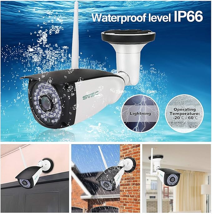 SV3C 2 Pack 5MP Outdoor Home Security Cameras, Dual Band 2.4G 5GHZ WiFi Camera, Onvif IP Cam with Human Motion Detect, RTSP Browser View, 2-Way Audio, SD Card Record, Metal Shell Waterproof, LAN Port