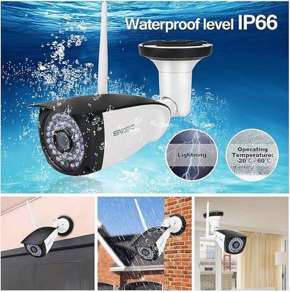 SV3C WiFi Camera Outdoor, 1080P ONVIF Conformance Two-Way Audio Security Camera, Motion Detection IP Cameras, Night Vision Surveillance Alarm Cam for Indoor Outdoor, Support Max 128GB SD Card Record