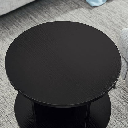 ECYIL Double Layered Independent Storage Rack, Full Circular Color Blocking Bookshelf, Suitable for Home, Office, Living Room, etc (black)
