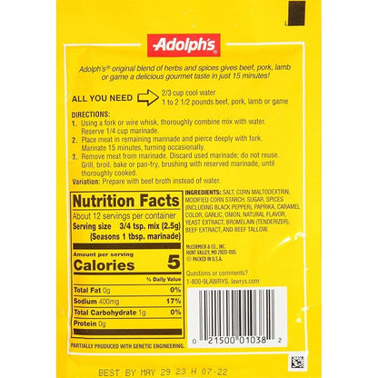 Adolph Original Meat Tenderizing Marinade, 1-Ounce (Pack of 8)