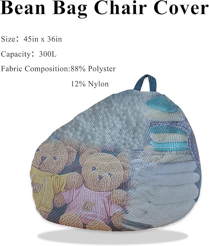 Bean Bag Chairs Cover (No Filler), Bean Bag Cover, Bean Bag for Kids, Adults, Teens-Large 36 x 45 inches Chocolate Bean Bag chairs