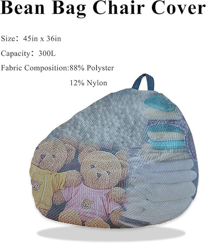 Bean Bag Chairs Cover (No Filler), Bean Bag Cover, Bean Bag for Kids, Adults, Teens-Large 36 x 45 inches Chocolate Bean Bag chairs