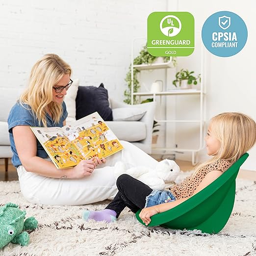 ECR4Kids Leaf Floor Seat, Rocker Chair, Green, 6-Piece