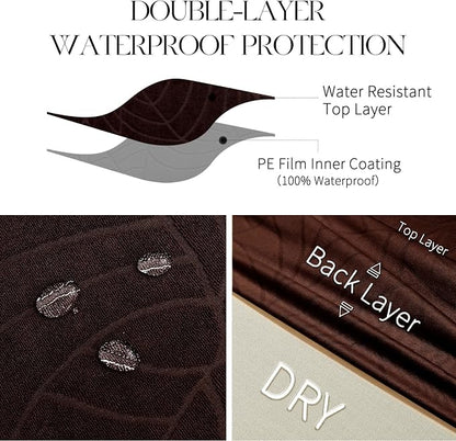 MOSAYT 100% Waterproof Dining Room Chair Covers Set of 4, Super Fit Stretch Jacquard Parson Chairs Slipcovers Removable Washable Chair Seat Protectors for Home, Kitchen, Banquet (Chocolate)