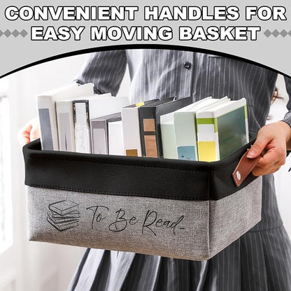 Marsui Book Lover Gifts TBR Book Storage Basket to Be Read List Storage Bin Bookish Accessories Bookworm Gift for Club Members Student Teacher Reading Accessories