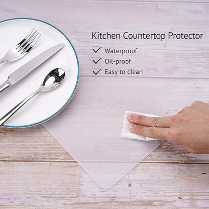 Silicone Mats for Kitchen Counter, Thicker 0.06", 25 x 17 inches Multipurpose Table Mat, Silicone Pad Desk Work Mat, Nonstick Nonskid Heat-Resistant Pad, Placemat, Semitransparent