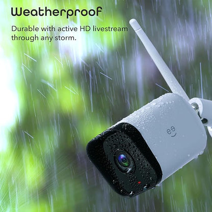 Geeni Hawk 3 Outdoor Security Camera, 1080p HD, Weatherproof, Motion Detection, Night Vision, Two-Way Audio, Cloud & MicroSD Storage, Alexa & Google Assistant Compatible, Wi-Fi, 2-Pack