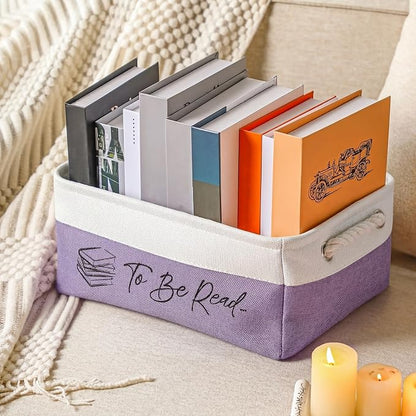 Marsui Book Lover Gifts Tbr Book Storage Basket to Be Read List Storage Bin Bookish Accessories Bookworm Gift for Club Members Student Teacher Reading Accessories