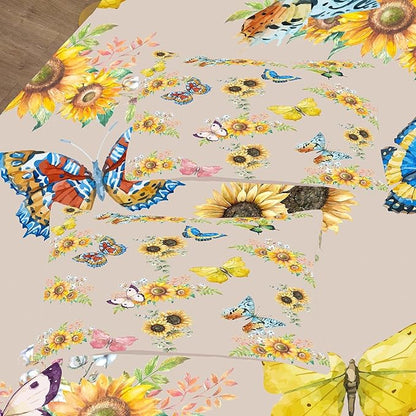Tailor Shop Sunflower Comforter Sets Full Size,Sunflower Bedding Sets for Teens Kids Butterflies Comforter Sets,Butterfly Bedding Sets Vintage Yellow Flowers Bedding Sets with 2 Pillowcases