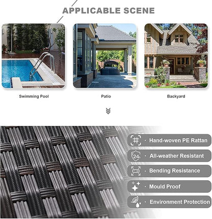 Kullavik 13 Pieces Outdoor Patio Furniture Set with 43" 55000BTU Gas Propane Fire Pit Table PE Wicker Rattan Sectional Sofa Patio Conversation Sets,Grey