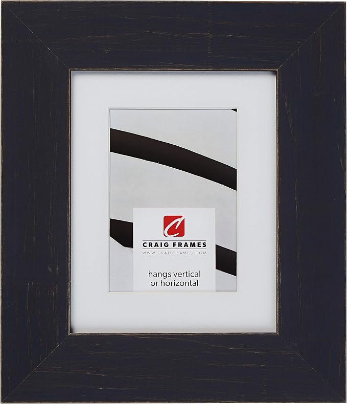 Craig Frames Jasper Wide, 22 x 28 Inch Country Weathered Blue Picture Frame Matted to Display an 18 x 24 Inch Photo