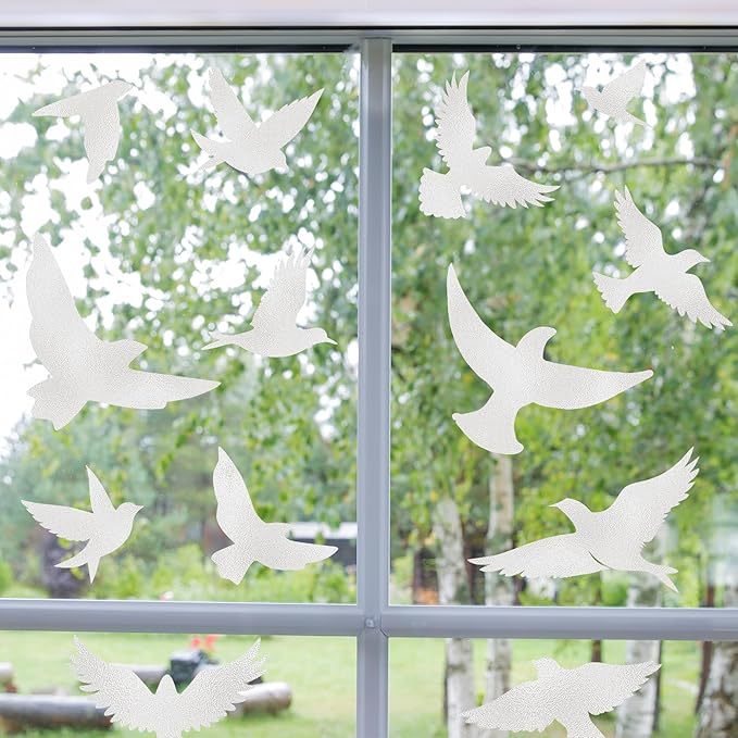 9 Sheets Bird Window Clings, Protect and Save Bird Strikes Window Stickers, Glass Door Stickers Decals, Stop Birds Flying into Windows Accessories Home Decorations