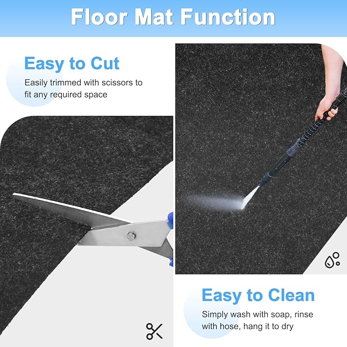 Outdoor Storage Shed Mat, 17 x 7.4 FT Garage Floor Mats with Reusable, Washable, Non Slip, Durable for Protects Garage Floors/Driveways/Entrance Doors/Deck [Gray]