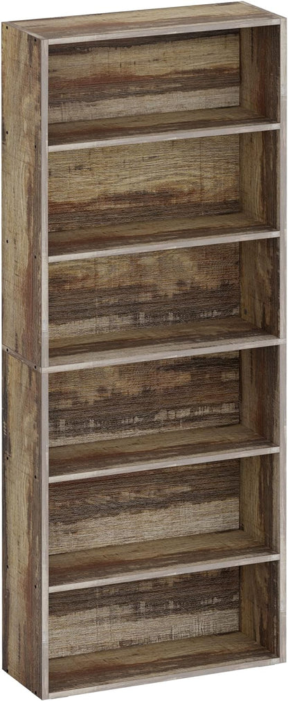 IRONCK Bookshelves and Bookcases Floor Standing 6 Tier Display Storage Shelves 70in Tall Bookcase Home Decor Furniture for Home Office, Living Room, Bed Room