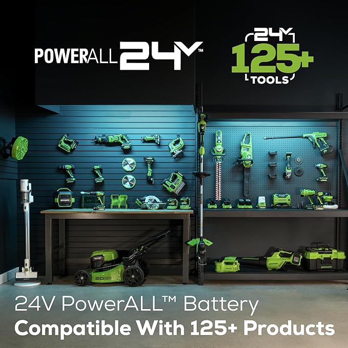 Greenworks 24V (90 MPH / 320 CFM / 125+ Compatible Tools) Cordless Axial Leaf Blower, Tool Only