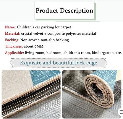 Kids Rug Play Mat Great for Playing with Cars and Toys,Educational Kid Road and Traffic City Life Carpet,Children Baby Fun Throw Rug for Bedroom Play Room,24X35Inch/60X90CM