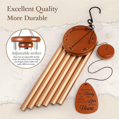 40th Wedding Anniversary Wind Chime, Happy 40th Anniversary Romantic Gifts for Couple, Parents, Wife, Husband, Friends, Ruby Anniversary's Keepsake Gifts Ideas, Large-36''