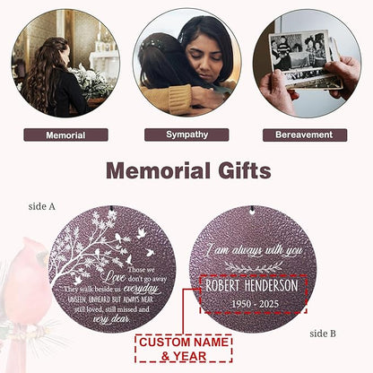 ASTARIN 36" Deep Tone Personalized Wind Chime Memorial, Tree of Life Custom Sympathy Gifts for Loss of Mom/Dad, Bird Remembrance Wind Chimes for Grieving Funeral Condolences(Produced in USA)