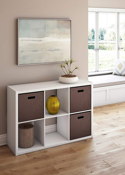 ClosetMaid 6 Cube Storage Shelf Organizer Bookshelf with Open Back, Vertical or Horizontal, Easy Assembly, Wood, White Finish