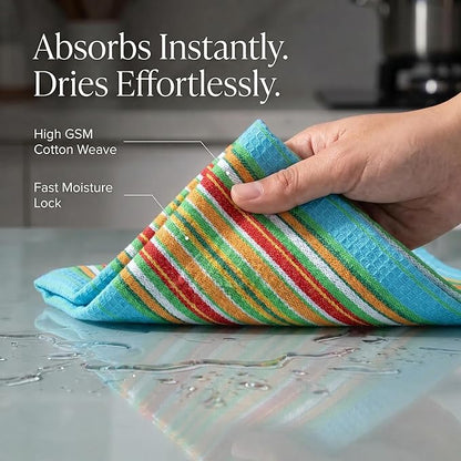 Urban Villa Kitchen Towels Cotton Dish Towels 20”x30” (Set of 8) Multi