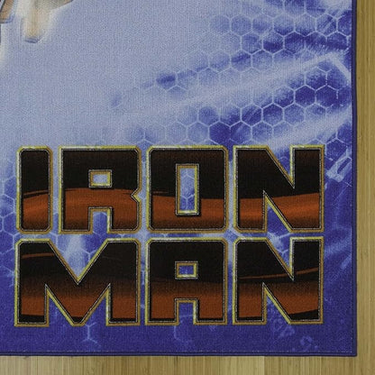 Gertmenian Marvel Rug Boys Childrens Bedroom Decor Kids Home Play Room Mat Bedding Area Carpet; 54x78 Large, Iron Man Superhero Navy Blue; 47329