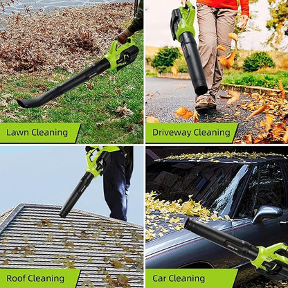 Leaf Blower Cordless, 580CFM/160MPH Electric Leaf Blower with 8.0Ah Battery, Blower with Extension Nozzle, Lightweight Leaf Blowers for Lawn Care, Yard, Garage, Patio & Sidewalk