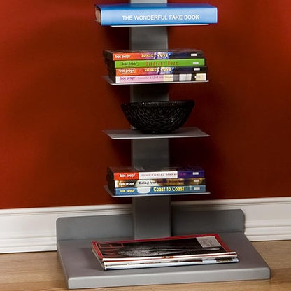 SEI Furniture 11- shelf Metal Spine Book Tower, Silver