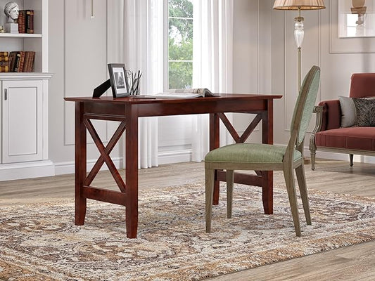 Multi-Purpose Desk, Writing Desk, Craft Table, Work Table, Computer Desk, Solid Wood, Brown