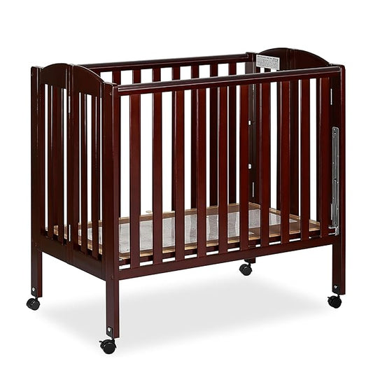 3-in-1 Portable Folding Crib Bundle with Sunset Extra Firm Fiber Mini Crib Mattress, 41x26x40 Inch and 38x24x3 Inch