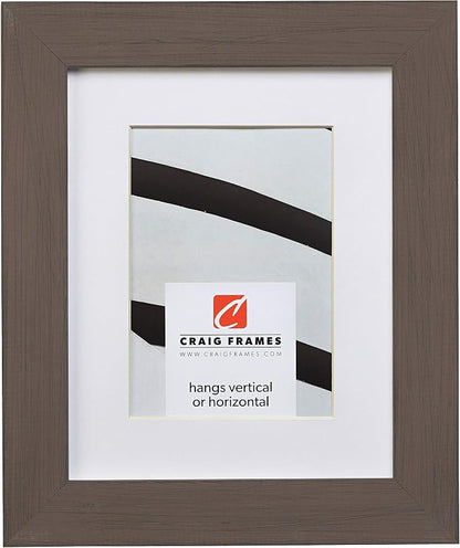 Craig Frames 8x10 Brown Picture Frame Matted to 5x7, Rustic Wood Wall Decor | Ready to hang with a protective glass front, made in the USA for a gallery display
