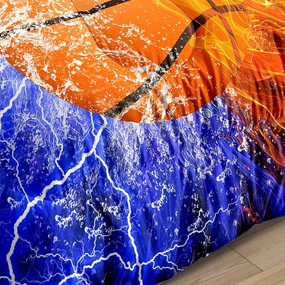 Basketball Comforter Set Twin Size Comforter Set for Boys Basketball Bedding Basketball Comforter Set Sport Microfiber Twin Bedding Set for Kids Boys Teens, 1 Comforter+1 Pillowcase