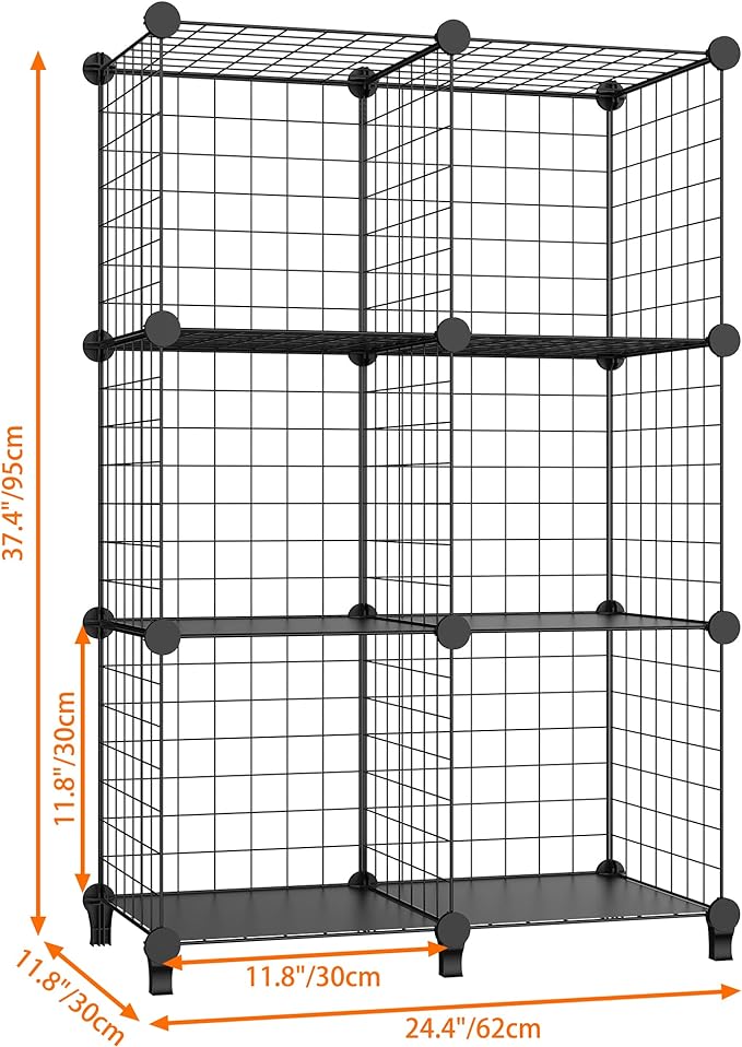 HOMIDEC Wire Cube Storage, Storage Shelves 6 Cube Bookshelf Bookcase Closet Organizer and Storage, Wire Storage Shelves Multi-Use DIY Storage Cube Shelf for Books, Toys, Clothes, Tools