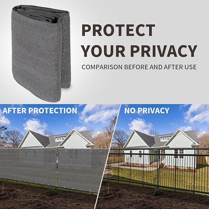 LOVE STORY Custom Size 2'6''x31' Dark Grey Balcony Privacy Screen,UV Block Privacy Fence Screen,90% Shield for Outdoor Pool Garden Apartment Railing