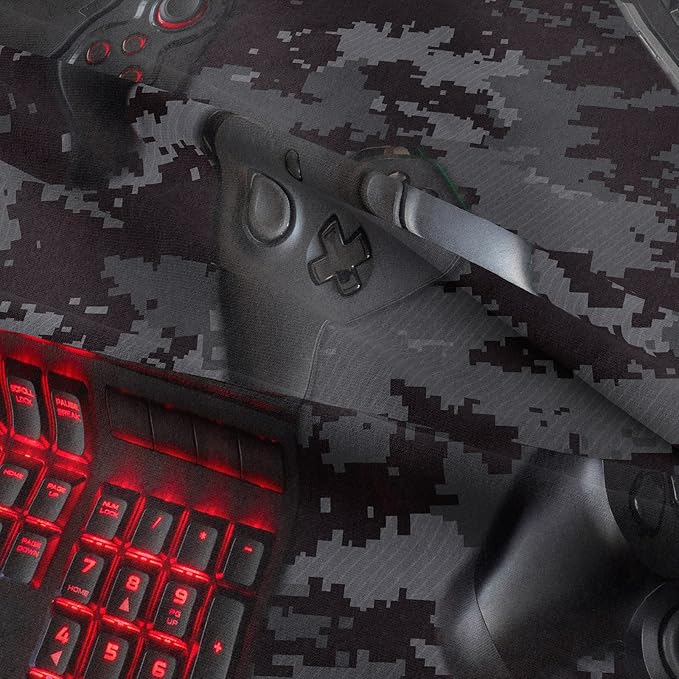 Tailor Shop Modern Camouflage Gaming Comforter Sets for Boys Gamer Comforter Red Mouse Keyboard Gamepad Bedding Set King Size with 1 Comforter 2 Pillowcases,03