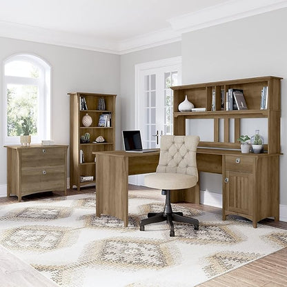 Bush Furniture Salinas Tall 5 Shelf Bookcase in Reclaimed Pine