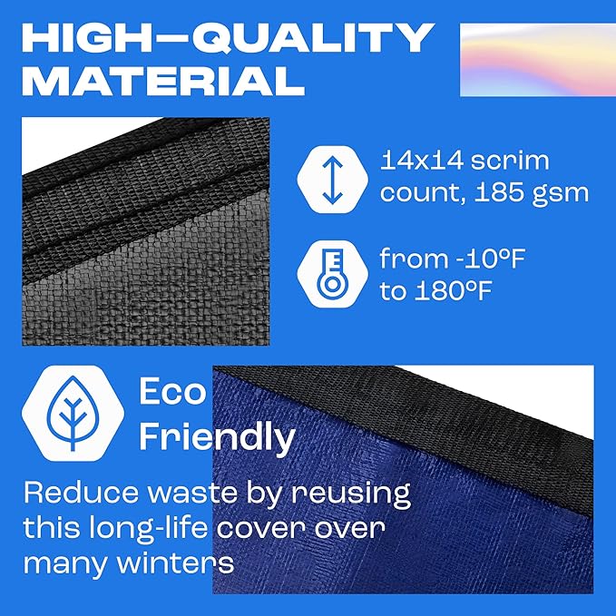 Yankee Pool Cover for Oval Pool | 12 x 24-ft | Oval Winter Pool Cover for Above Ground Pools | Extra Thick & Durable, UV-Resistant | Above-Ground Pool Protection