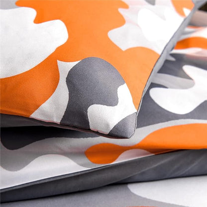 Meeting Story Kids Camo Bedding Set, Army Camouflage Bedding Twin Comforter Set for Boys Girls Teens Bedroom Decoration, 3Pcs (Orange, Full)