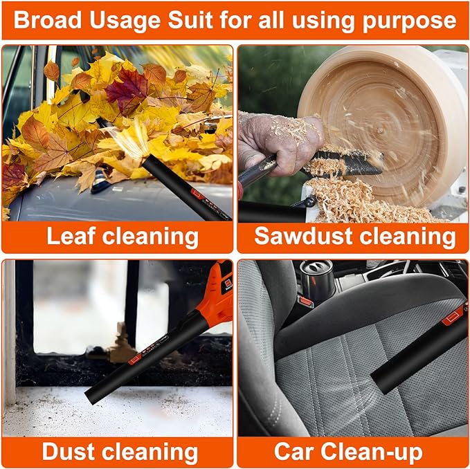 Cordless Leaf Blower,21V Handheld Electric Leaf Blower with 2 x 2.0Ah Battery & Charger, Lightweight Battery Powered Leaf Blower for Lawn Care, Patio, Yard, Sidewalk,Snow Blowing