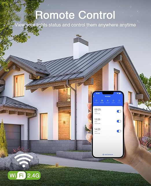 GHome Smart Switch, 2.4Ghz Wi-Fi Light Switch Compatible with Alexa, Google Home, Neutral Wire Required, Single-Pole,UL Certified,Voice Control and Timer, No Hub Required,1 Pack, White (SW5)