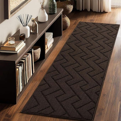 hicorfe Indoor Doormat,Front Back Door Mat Rubber Backing Non Slip Door Mats 20"x59" Absorbent Resist Dirt Entrance Doormat Inside Floor Mats Entryway Washable Low-Profile for Patio,Garden(Coffee)
