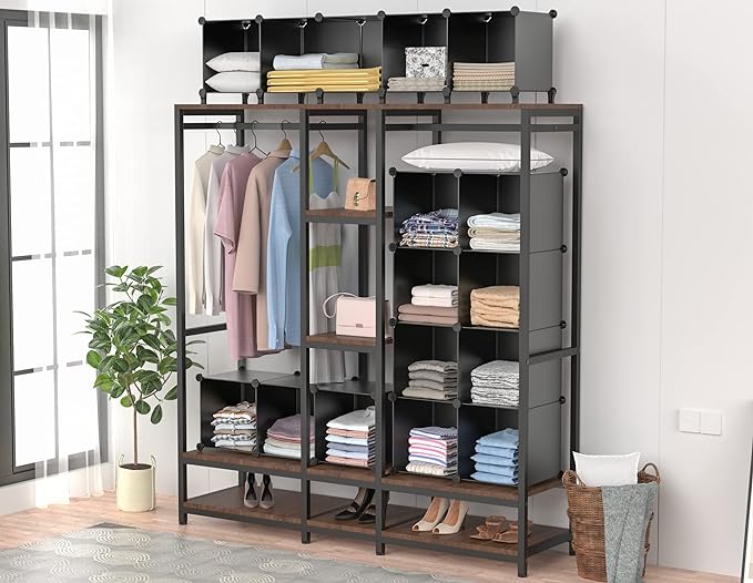 HOMIDEC Cube Storage Organizer 16-Cube Storage Shelf, Closet Organizer for Clothes, Closet Organizers and Storage,DIY Modular Bookshelf Storage Cubes for Bedroom, Living Room,Office