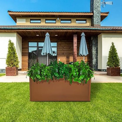 Corten Steel Planter Box Rectangular Planters Large Outdoor Planter Metal Planter Box for Tall Plant Trough Rustic Patina for Garden Yard Commercial Residential Farm 16 in x 31.5 in x 16 in