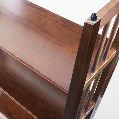 Casual Home 3-Shelf Folding Stackable Bookcase (27.5" Wide)-Walnut