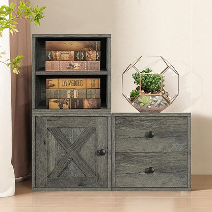 Magic DIY Cube Storage Organizer Stackable Cubes for Home Books Clothes Toy -Modular Cubby Storage System -Closet Organizer -Bookcase Closet (French Oak,1 Layer Cube)
