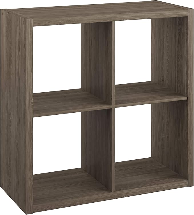 ClosetMaid 4552 Decorative Open Back 4-Cube Storage Organizer, Graphite Gray