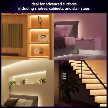Philips Hue Lightstrip Starter Kit (6ft Light Strip, Base Plug, Hue Hub), Compatible with Alexa, Google Assistant, White