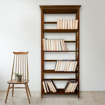 Casual Home Montego 5-Shelf Bookcase, Walnut (New)